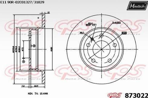 Maxtech 873022.0000 - Тормозной диск autosila-amz.com