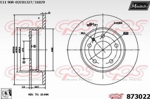 Maxtech 873022.0080 - Тормозной диск autosila-amz.com