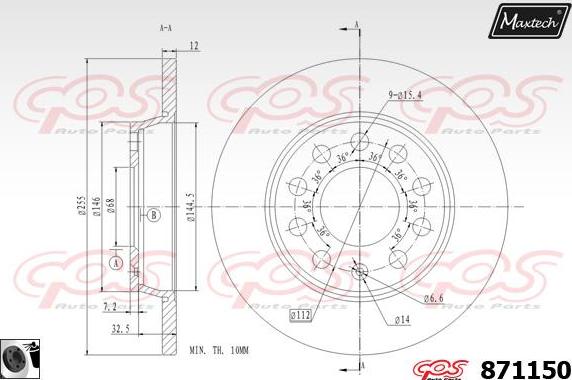 Maxtech 873022 - Тормозной диск autosila-amz.com