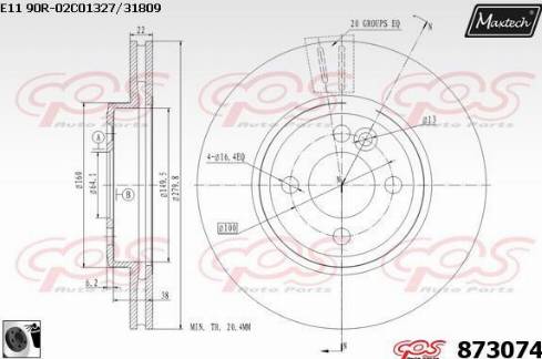 Maxtech 873074.0060 - Тормозной диск autosila-amz.com