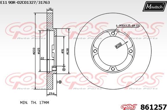 Maxtech 873074 - Тормозной диск autosila-amz.com