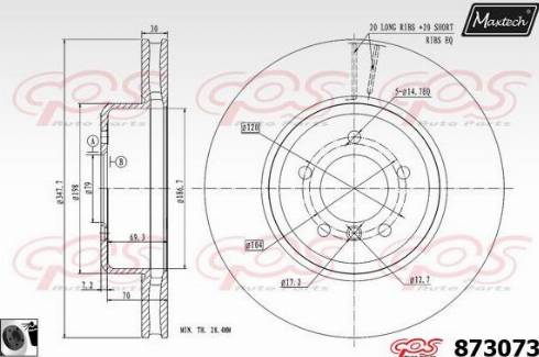 Maxtech 873073.0060 - Тормозной диск autosila-amz.com