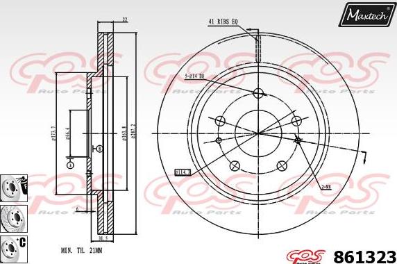 Maxtech 873073 - Тормозной диск autosila-amz.com