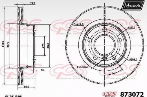 Maxtech 873072.6060 - Тормозной диск autosila-amz.com