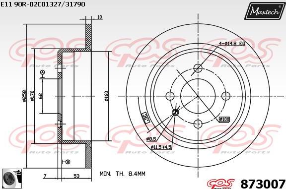 Maxtech 873072 - Тормозной диск autosila-amz.com