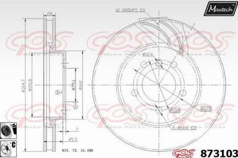 Maxtech 873103.6060 - Тормозной диск autosila-amz.com