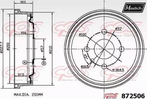 Maxtech 872506.0000 - Тормозной барабан autosila-amz.com