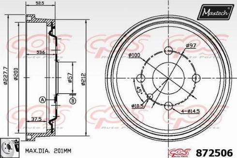 Maxtech 872506.0080 - Тормозной барабан autosila-amz.com