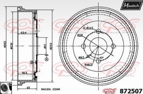 Maxtech 872507.0060 - Тормозной барабан autosila-amz.com