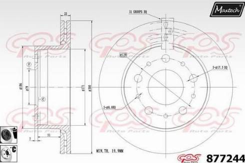 Maxtech 877244.6060 - Тормозной диск autosila-amz.com