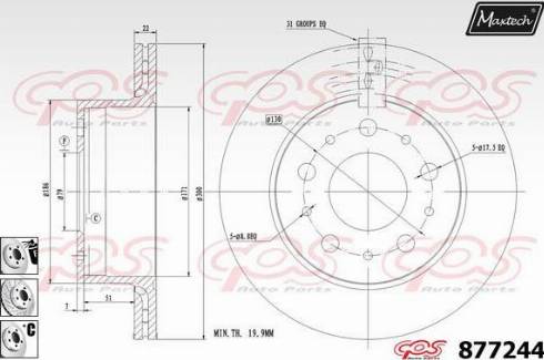 Maxtech 877244.6880 - Тормозной диск autosila-amz.com