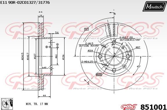 Maxtech 877244 - Тормозной диск autosila-amz.com