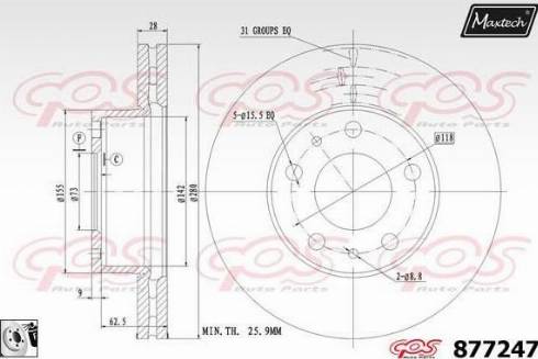 Maxtech 877247.0080 - Тормозной диск autosila-amz.com