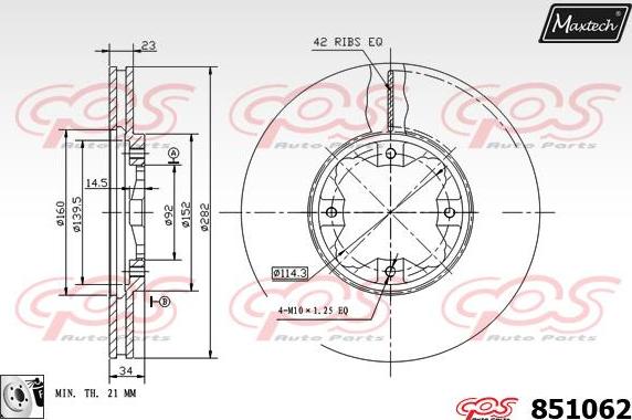 Maxtech 877247 - Тормозной диск autosila-amz.com