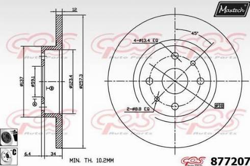 Maxtech 877207.6060 - Тормозной диск autosila-amz.com