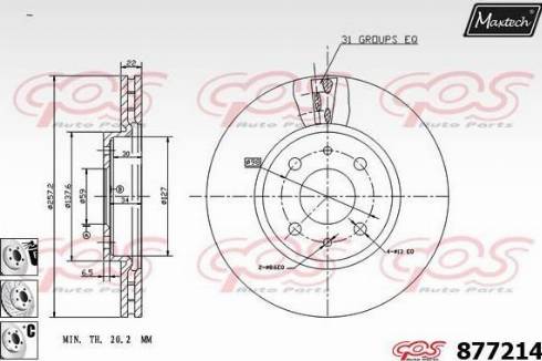 Maxtech 877214.6880 - Тормозной диск autosila-amz.com