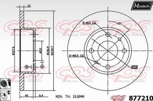 Maxtech 877210.6060 - Тормозной диск autosila-amz.com