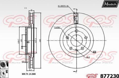 Maxtech 877230.6060 - Тормозной диск autosila-amz.com