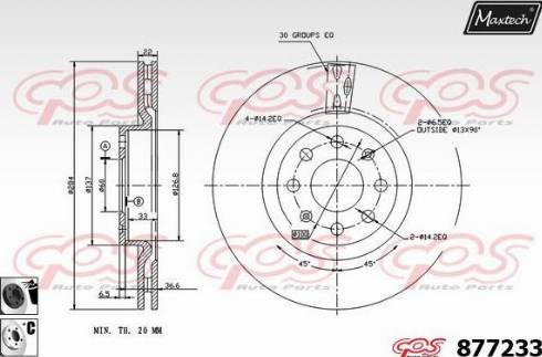 Maxtech 877233.6060 - Тормозной диск autosila-amz.com