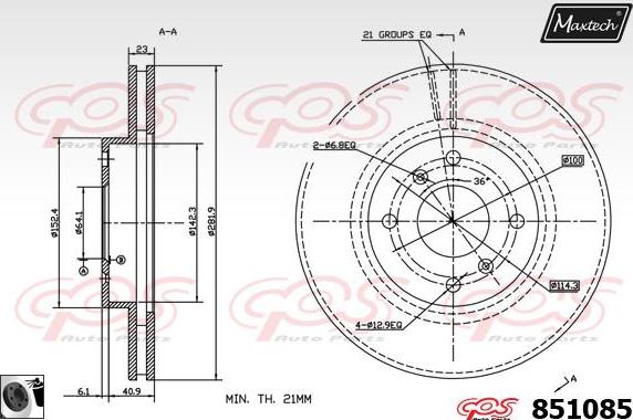 Maxtech 877229 - Тормозной диск autosila-amz.com