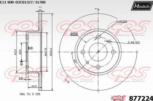 Maxtech 877224.0000 - Тормозной диск autosila-amz.com