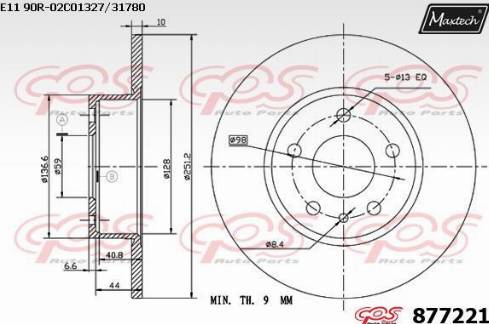 Maxtech 877221.0000 - Тормозной диск autosila-amz.com