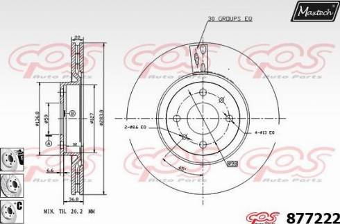 Maxtech 877222.6880 - Тормозной диск autosila-amz.com