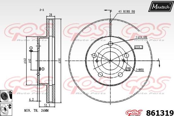 Maxtech 70160054 - Комплект направляющей гильзы, тормозной поршень autosila-amz.com