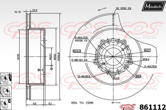 Maxtech 862062 - Тормозной барабан autosila-amz.com