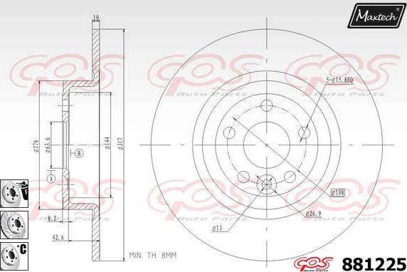 Maxtech 871532 - Тормозной диск autosila-amz.com