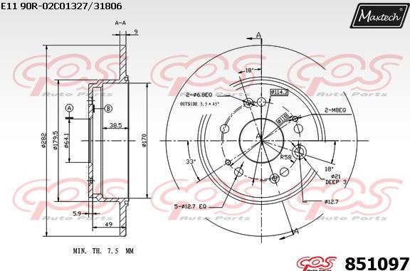 Maxtech 70180412 - Прокладка, поршень корпуса скобы тормоза autosila-amz.com