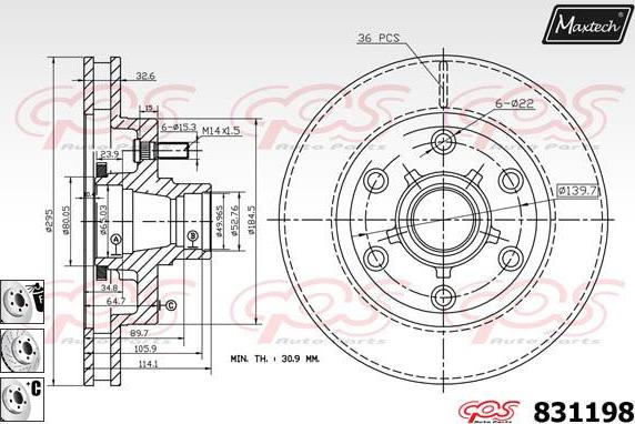 Maxtech 827014 - Тормозной диск autosila-amz.com