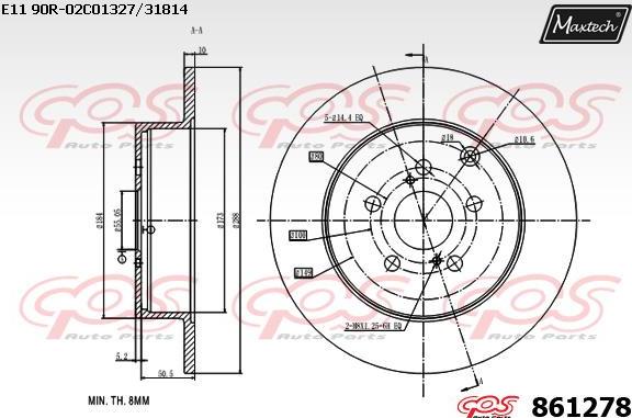 Maxtech 70180061 - Прокладка, поршень корпуса скобы тормоза autosila-amz.com