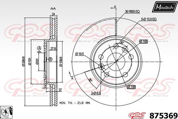 Maxtech 70180340 - Прокладка, поршень корпуса скобы тормоза autosila-amz.com