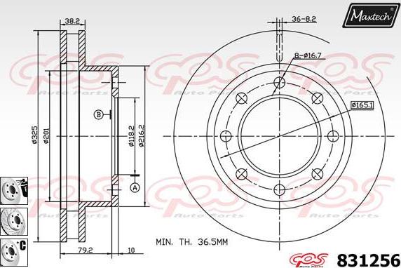 Maxtech 881222 - Тормозной диск autosila-amz.com