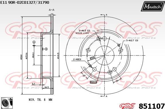 Maxtech 70180307 - Прокладка, поршень корпуса скобы тормоза autosila-amz.com