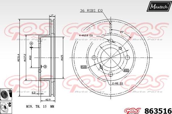 Maxtech 70180386 - Прокладка, поршень корпуса скобы тормоза autosila-amz.com