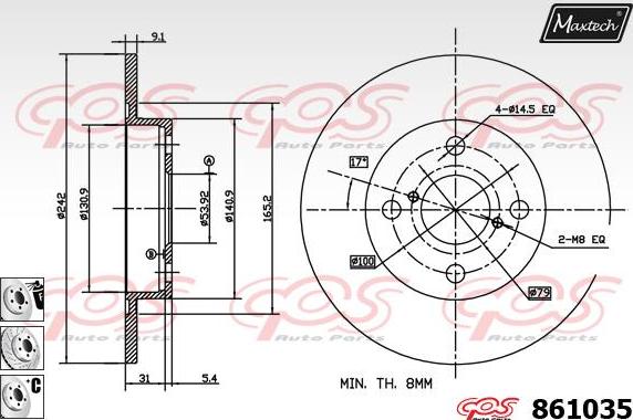 Maxtech 70180335 - Прокладка, поршень корпуса скобы тормоза autosila-amz.com