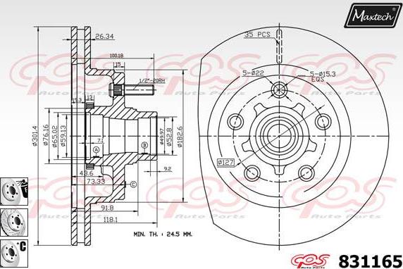 Maxtech 70180375 - Прокладка, поршень корпуса скобы тормоза autosila-amz.com