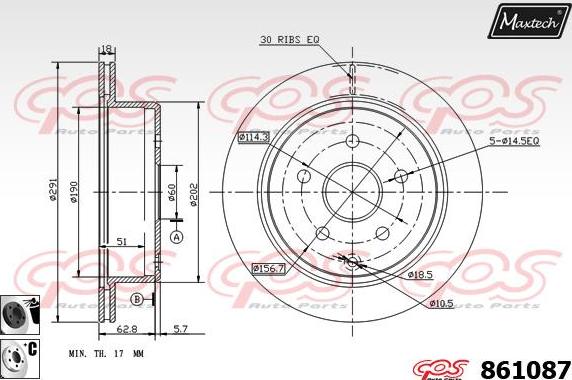 Maxtech 70180293 - Прокладка, поршень корпуса скобы тормоза autosila-amz.com