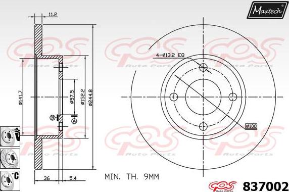 Maxtech 70200583 - Ремкомплект, тормозной суппорт autosila-amz.com