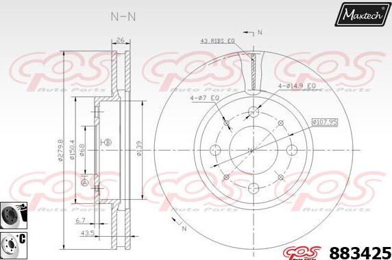 Maxtech 70200570 - Ремкомплект, тормозной суппорт autosila-amz.com