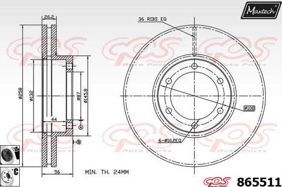 Maxtech 70200673 - Ремкомплект, тормозной суппорт autosila-amz.com