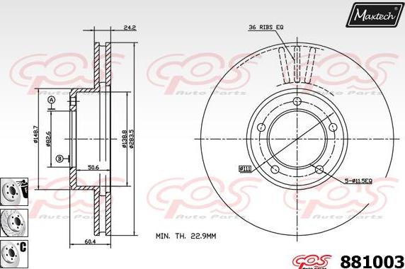 Maxtech 875329 - Тормозной диск autosila-amz.com