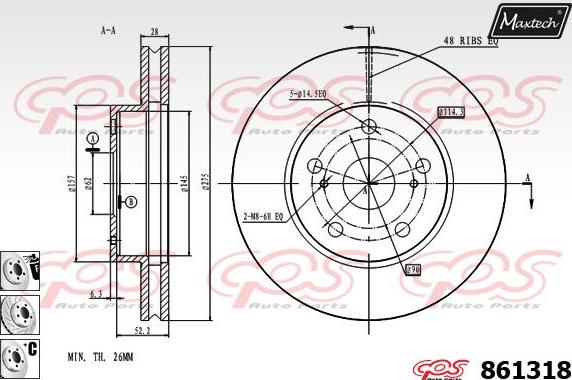 Maxtech 851108 - Тормозной диск autosila-amz.com
