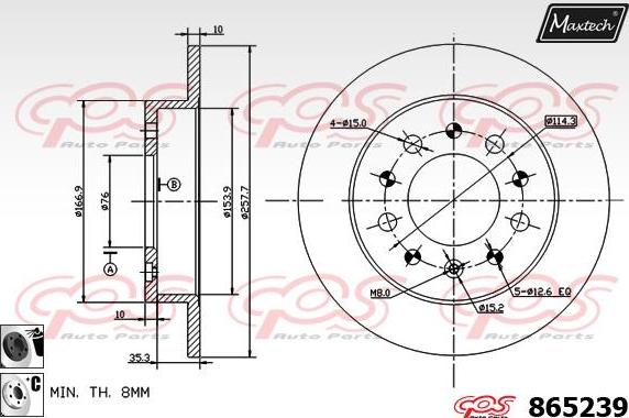 Maxtech 70200108 - Ремкомплект, тормозной суппорт autosila-amz.com