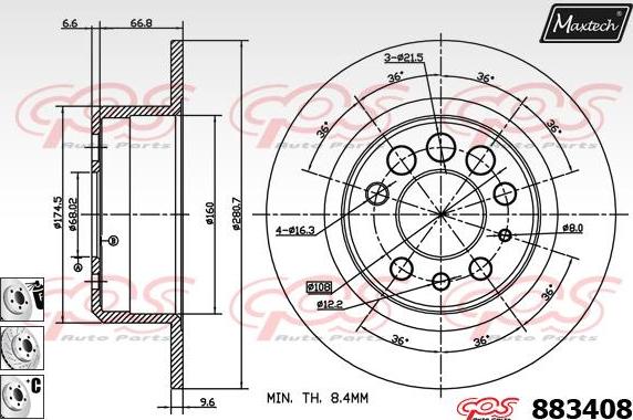 Maxtech 873090 - Тормозной диск autosila-amz.com