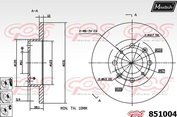 Maxtech 70200343 - Ремкомплект, тормозной суппорт autosila-amz.com