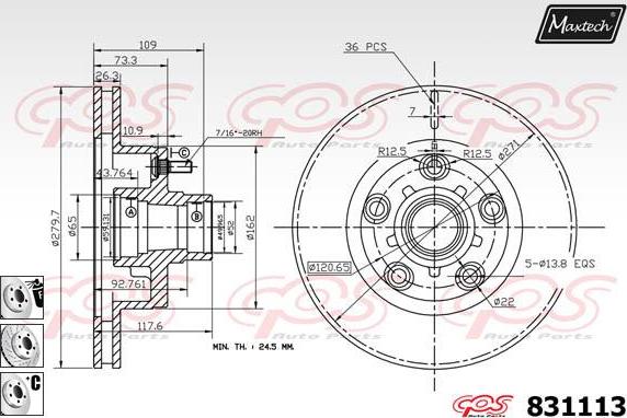 Maxtech 72936027 - Поршень, корпус скобы тормоза autosila-amz.com