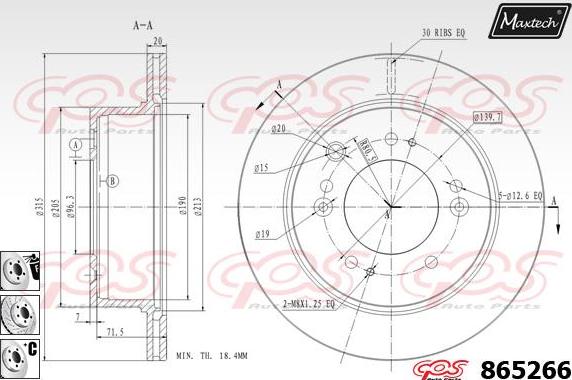 Maxtech 855010 - Тормозной диск autosila-amz.com